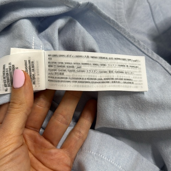 Abercrombie & Fitch Blue Casual Button Down Shirt - Picture 6 of 7